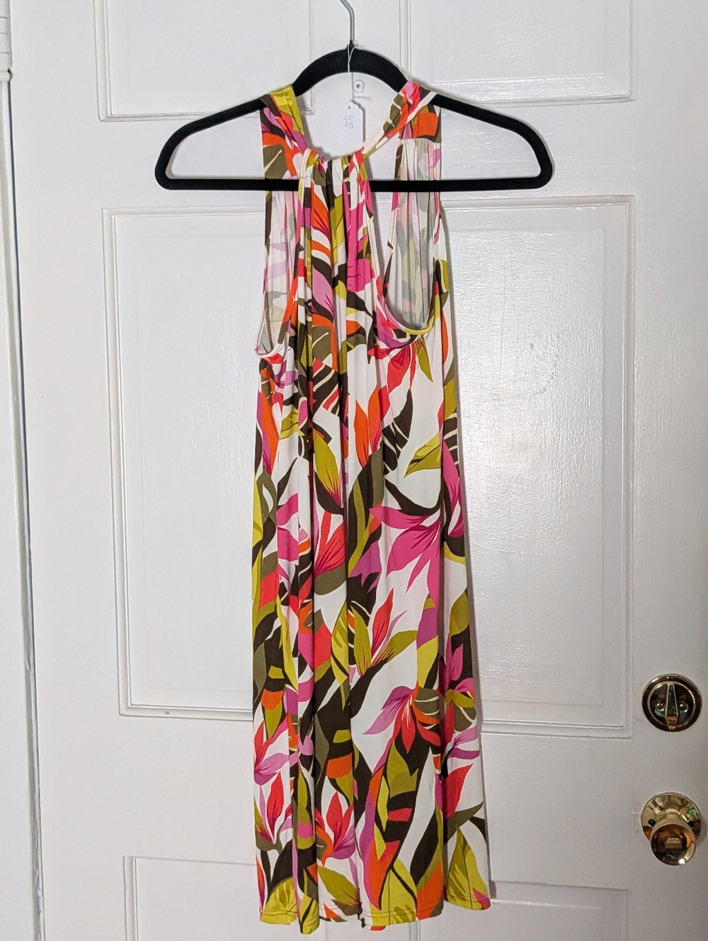 Antigel Tropical Halter Dress NWT Small Bright Resort Midi A-Line - Picture 4 of 4